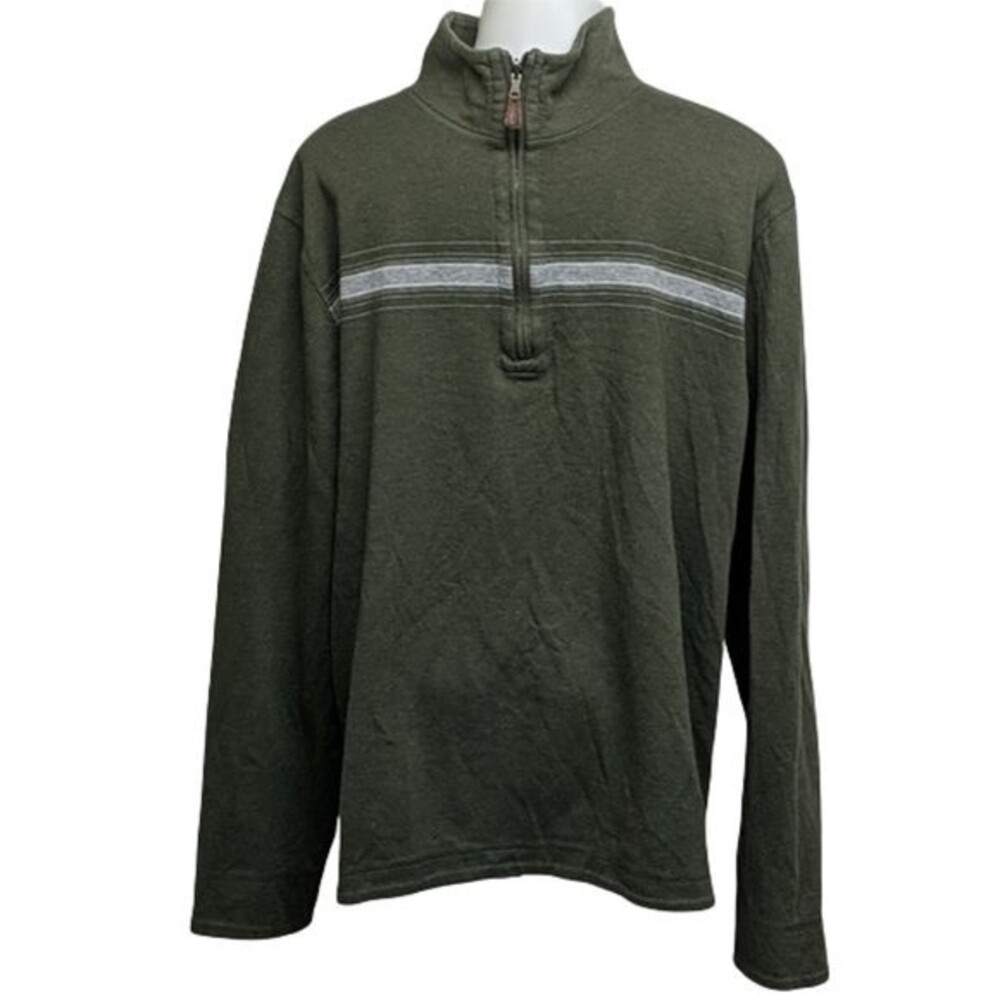 Banana Republic Reversible Mockneck Pullover Half Zip Top Olive XL